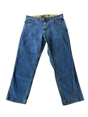 CAT Workwear Mens Blue Denim Jeans 36/30 Straight Fit Durable Work Pants